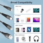 3-in-1 Nylon Braided Charger Cable 1.2M