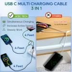 3-in-1 USB-C Multi Charging Cable 1.25M
