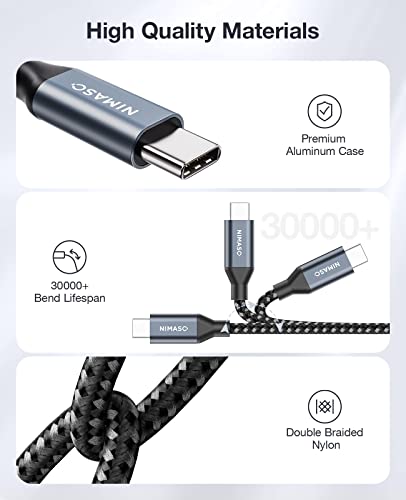 NIMASO 100W USB-C Cable 2M for MacBook & Samsung