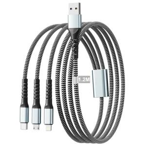 3-in-1 Braided Multi Charger Cable 1.2M