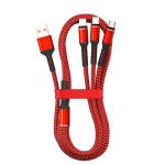 3-in-1 Nylon Braided Multi Charger Cable 2-Pack