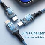 3-in-1 Nylon Braided Multi Charger Cable 2-Pack