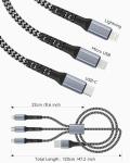 3-in-1 Braided Multi Charger Cable 1.2M
