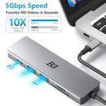 6-in-1 USB-C Hub with HDMI and Data Ports