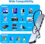 KingData 7-in-1 USB-C Hub for Laptops and Devices