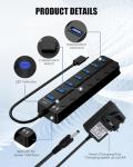 7-Port USB 3.0 Hub with Power and Switches