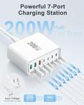 200W GaN 7-Port Fast Charging Station Hub