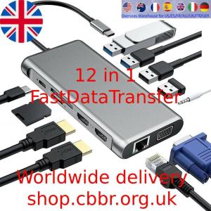 12-in-1 USB-C Multiport Hub Dual HDMI/USB 3.0