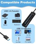 7-Port USB-C Hub with Long Cable for Fast Data