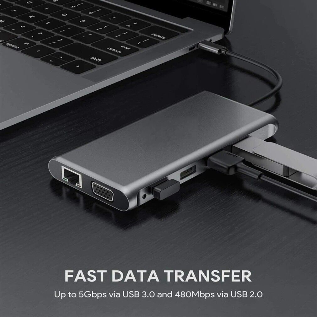 12-in-1 USB-C Multiport Hub Dual HDMI/USB 3.0