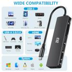 6-in-1 USB-C Hub with 4K HDMI and PD