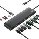 12-in-1 USB C Docking Station with Display Outputs