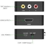 RCA to HDMI 1080P Video Audio Converter Adapter