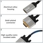 HDMI to VGA Adapter - 1080p Nylon Braided