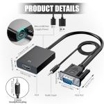 VGA to HDMI Adapter with Audio and USB Power