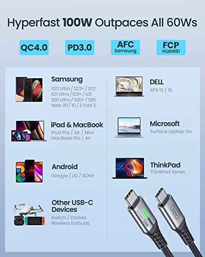 100W Fast Charging USB C Cable [2-Pack]