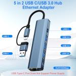 Loydia 5-in-1 USB-C to Ethernet Adapter