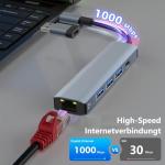 USB-C to Ethernet Adapter with USB 3.0 Hub