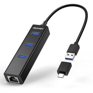 TECKNET Aluminum 4-in-1 USB-C Hub with Ethernet