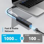 TECKNET Aluminum 4-in-1 USB-C Hub with Ethernet