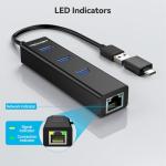 TECKNET Aluminum 4-in-1 USB-C Hub with Ethernet