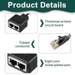 RJ45 Ethernet Splitter for Dual Female Connections