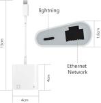 2 in 1 Lightning to Ethernet Adapter with Charge Port