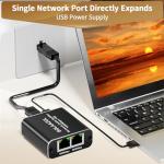 High-Speed Ethernet Splitter 1 to 2 Ports