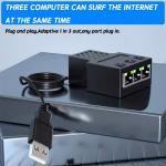 RJ45 Ethernet Splitter Adapter - 1 to 3 Ports