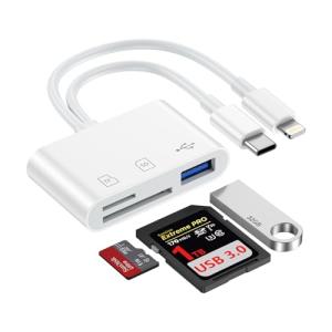 3-in-2 SD Card Reader for iPhone and USB-C