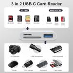 3-in-2 SD Card Reader for iPhone and USB-C