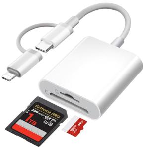 Apple MFi Certified 2-in-1 SD Card Reader
