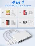 4-in-1 USB-C Card Reader for iPhone and Android