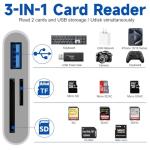 3-in-1 USB-C SD Card Reader Adapter