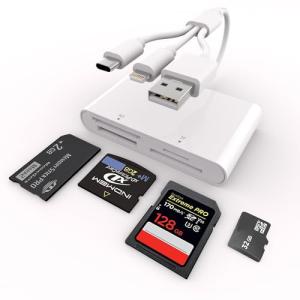 4-in-1 Memory Card Reader for iPhone and Android