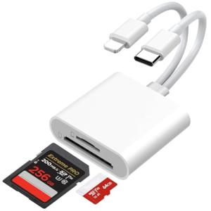 Ticenpe 2 in 1 USB-C Lightning SD Reader