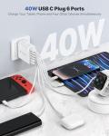 6-Port USB-C Charger with Power Adapter