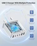 6-Port USB-C Charger with Power Adapter
