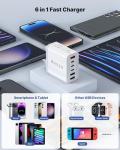 6-Port USB-C Charger with Power Adapter