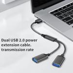 YIXINHE USB-C Dual Port Splitter Adapter