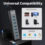 7-Port USB-C Hub with 4Ft Cable