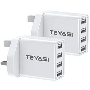 2 Pack 4-Port USB-C UK Wall Charger Adapter