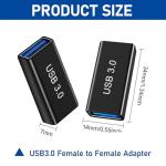 2-Pack USB Female to Female Couplers, USB 3.0