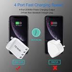 2 Pack 4-Port USB-C UK Wall Charger Adapter