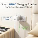 4-Port USB-C Wall Socket Adapter for Home/Office