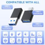 4-Pack USB-C to USB Adapters - Gray