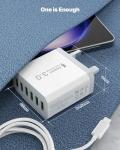 33W 6-Port USB-C Fast Charger UK Adapter