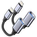 Lightning to USB Adapter 2-Pack for iPhone/iPad