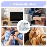 UK 3 Pin USB Plug Adapter Charger - 4 Pack