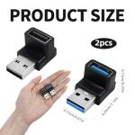 90 Degree USB 3.1 Right Angle Adapter (2 Pack)
